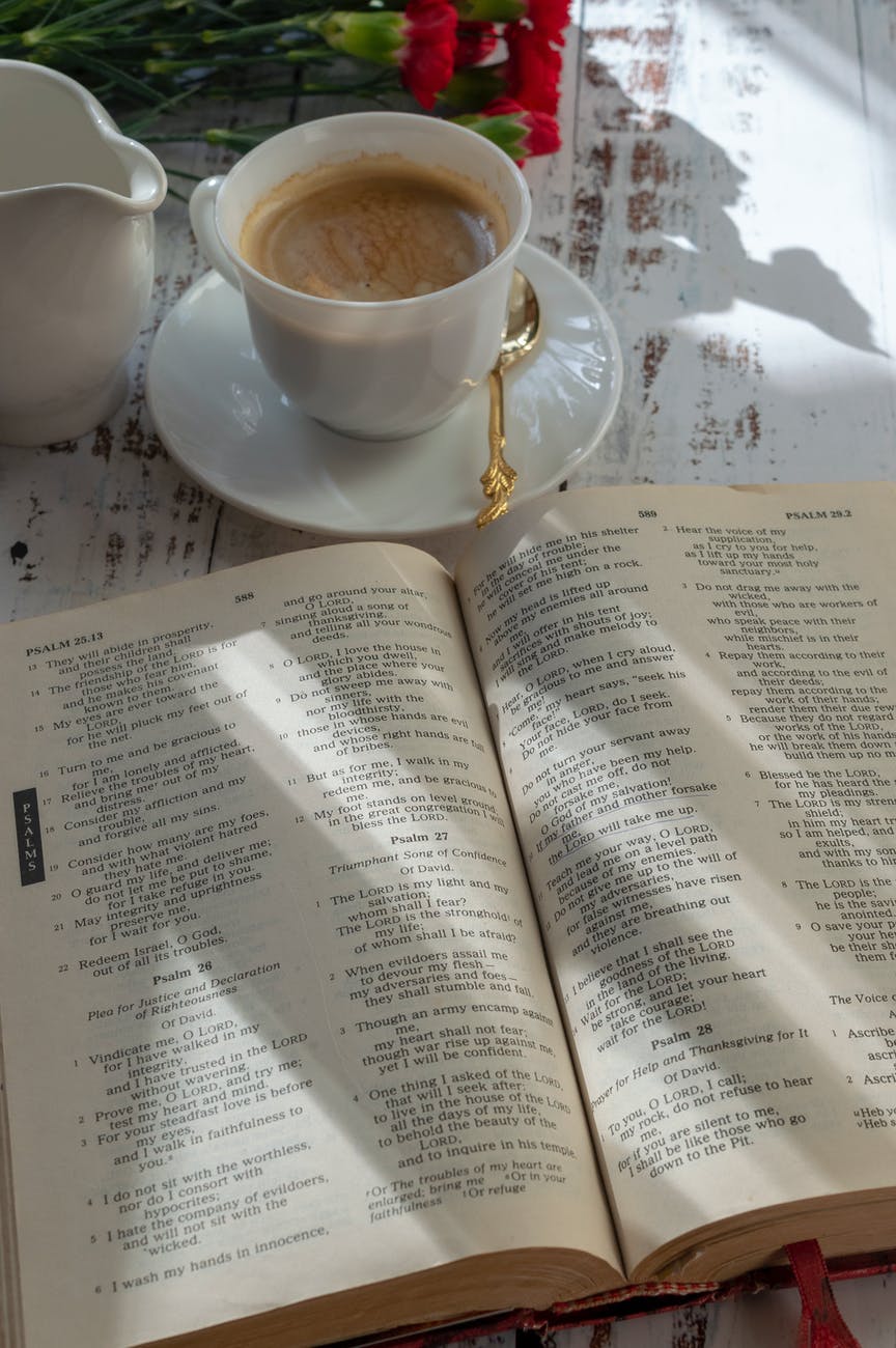 the gift of a Bible with coffee