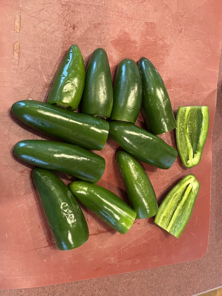 fresh jalapenos prepared for appetizers
