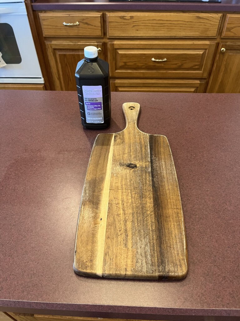 cleaning a cutting board with hydrogen peroxide