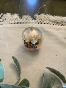 sentimental Christmas ornaments from the beach vacation