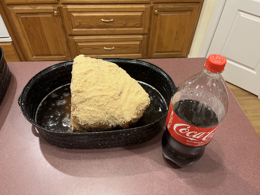 ham with Coke and brown sugar