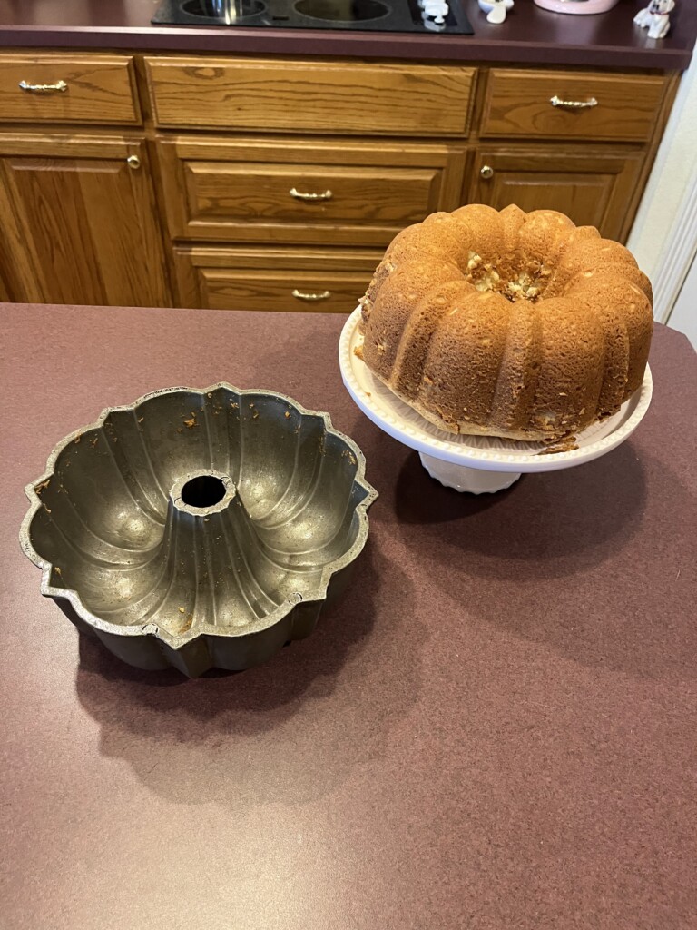 remove the pound cake from the pan