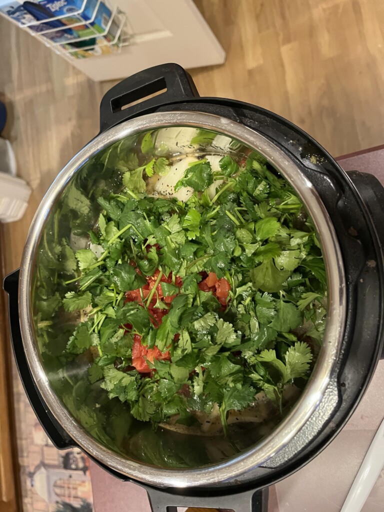 add cilantro for green chili stew