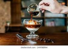 affogato ice cream with espresso coffee