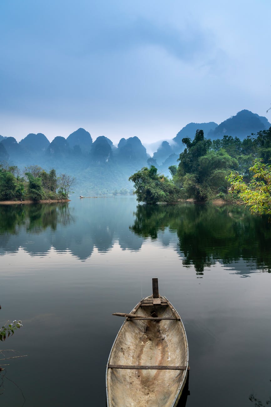 photo of a boat on a river peace calm rest