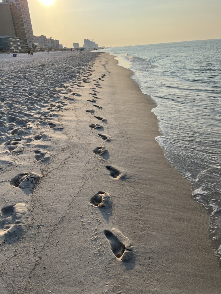 deep footprints in the sand