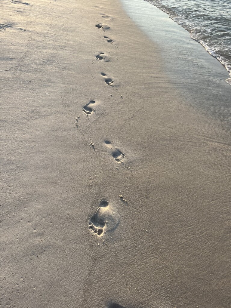 shallow footprints in the sand
