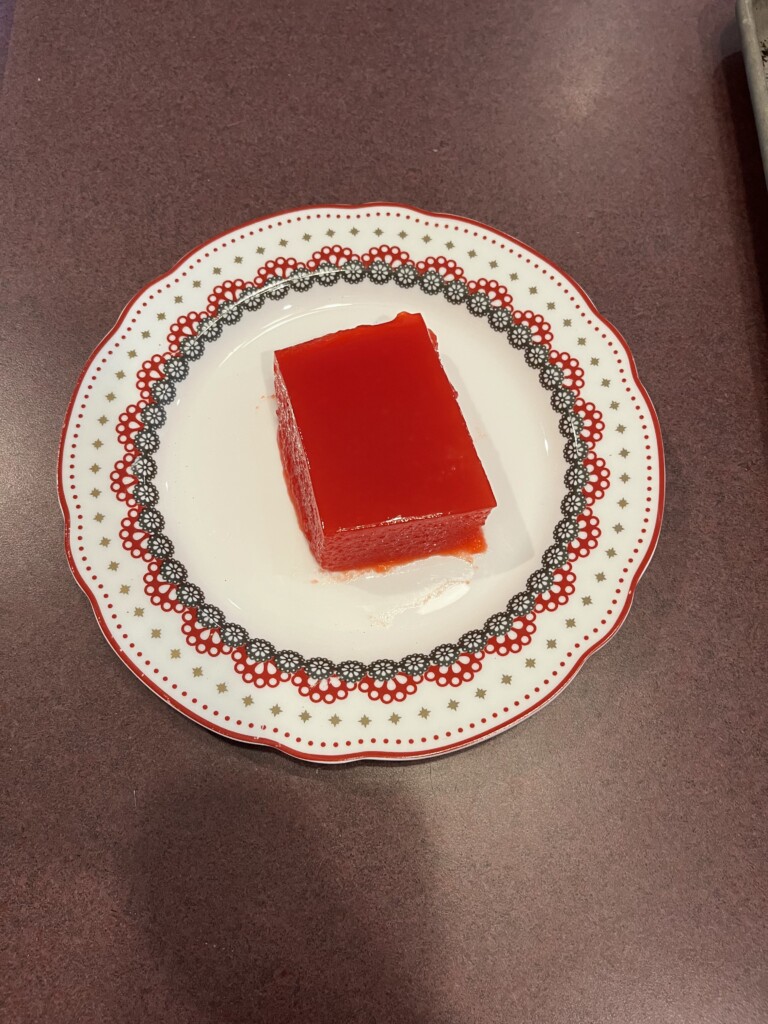 applesauce gelatin squares cut 