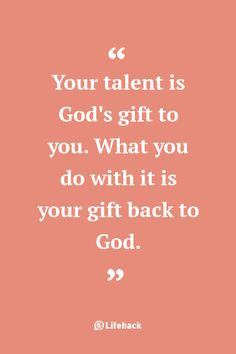 God given talents quote