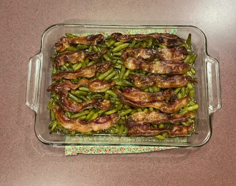 sweet and savory green beans with bacon