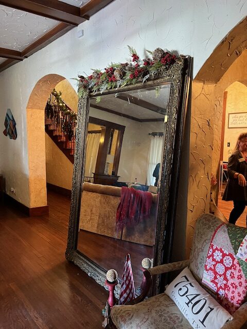 large mirror at the Wilson's on the tour of homes