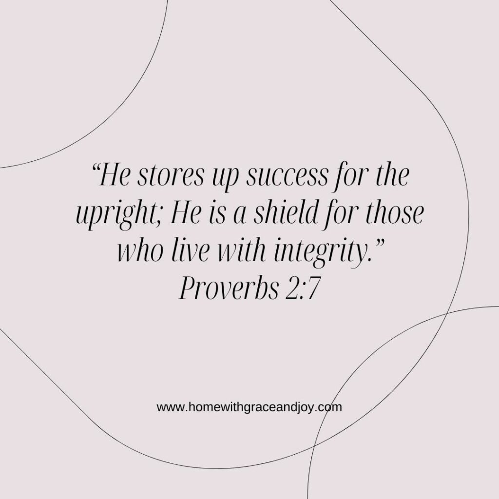 Success life application Scripture Proverbs 2:7