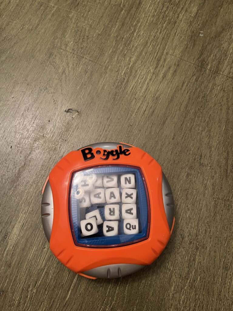 Boggle game for family game night