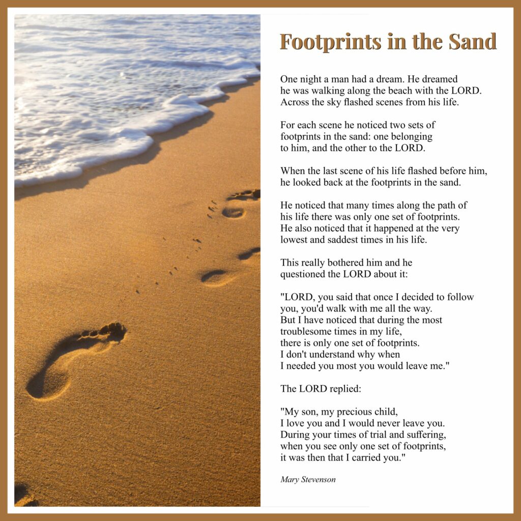 Footprints in the sand poem Choices to trust