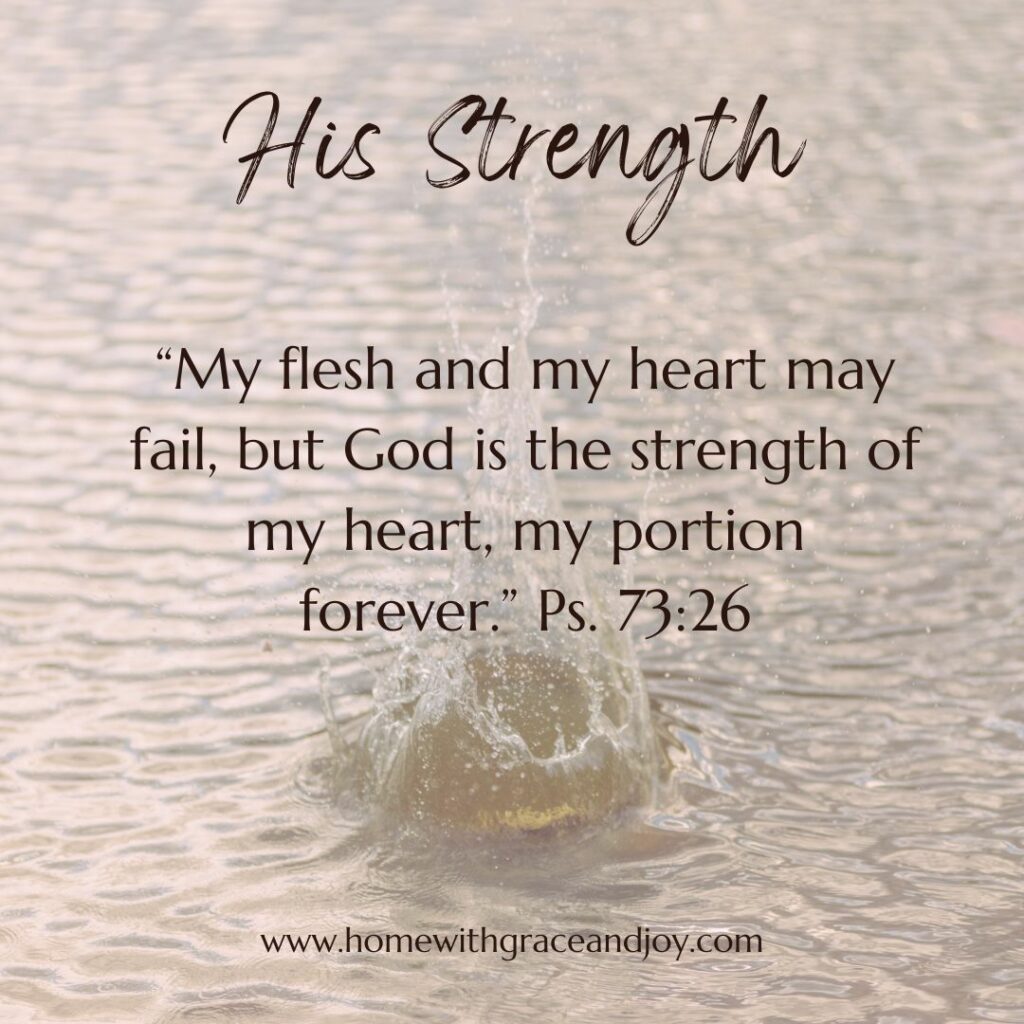 life application about His strength from Psalm