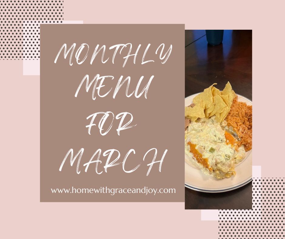 Monthly Menu for March