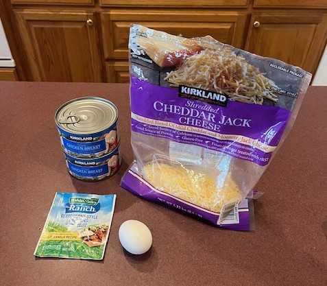 ingredients for low carb chicken patties on monthly menu for may