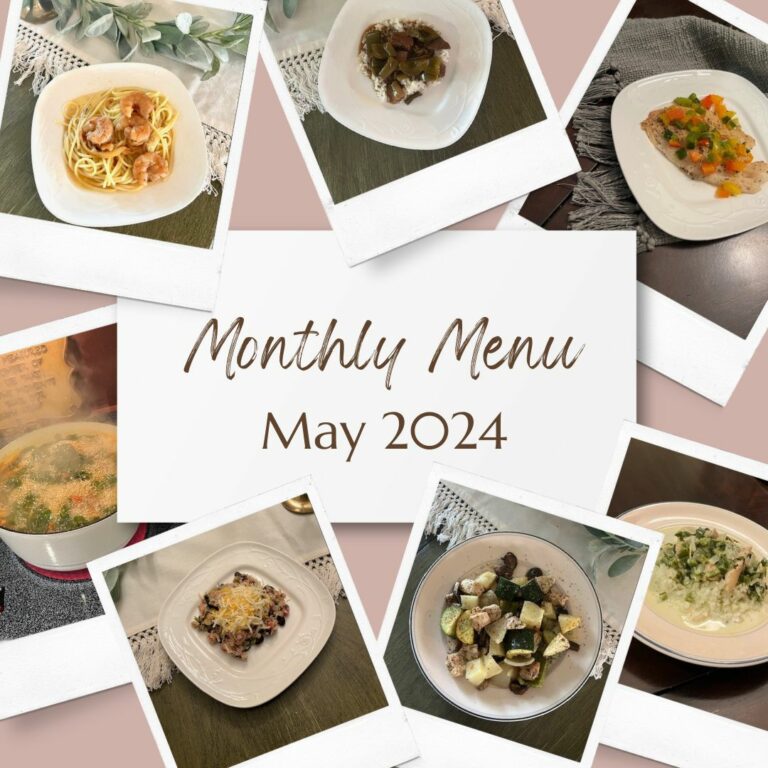 Monthly Menu for May 2024 meal planning